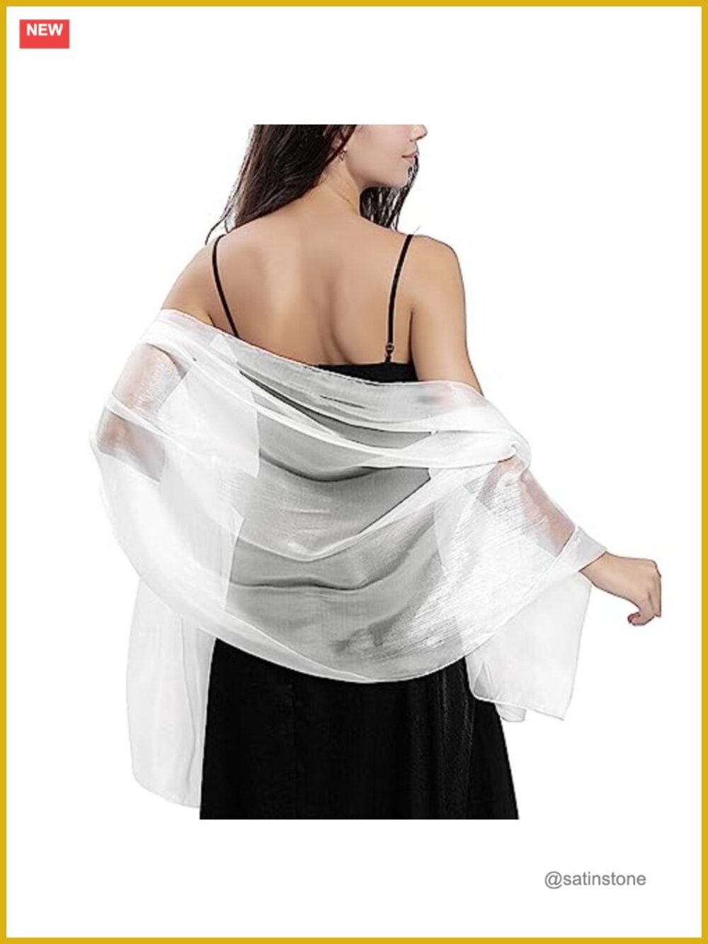Silky Organza Shawl for Evening Dresses Bridesmaid Wedding Party Wrap